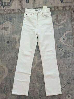 Zara White Straight Legged Jeans